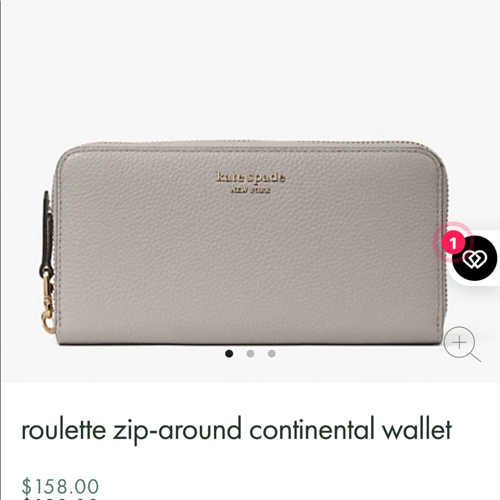 Kate Spade grey leather wallet